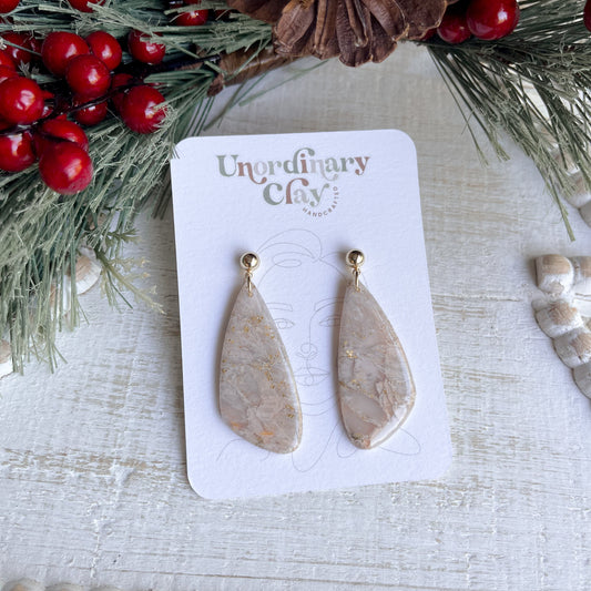 Gold Marbled Earrings