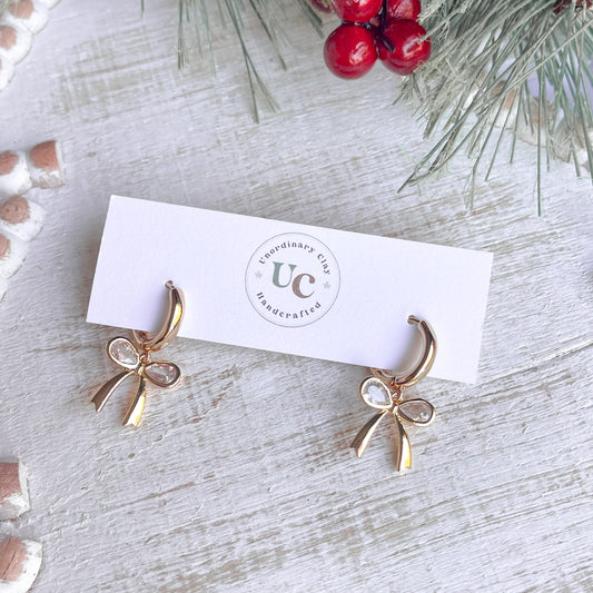 Gold Plated Bow Hoops